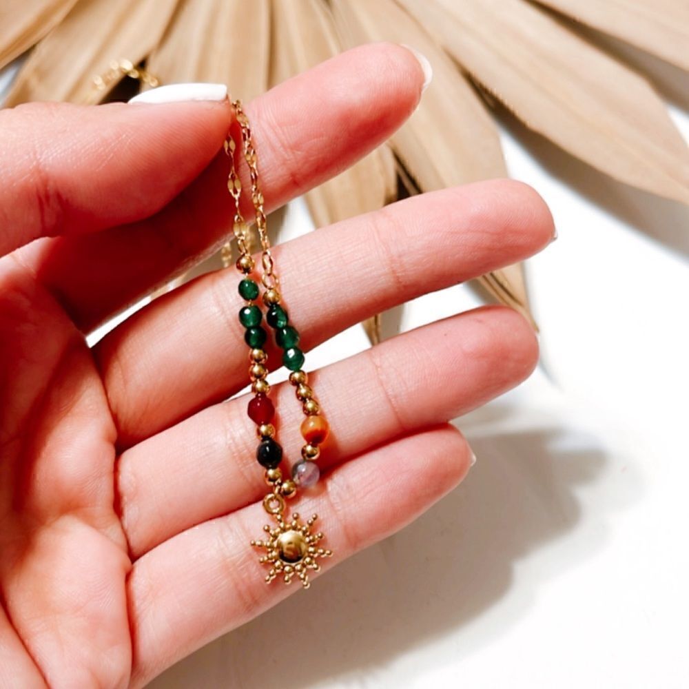 Beaded sun necklace #1057 - Picture 4 of 4